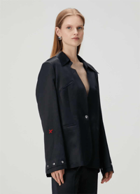 PCFG SİYAH SATEN BLAZER CEKET