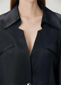 PCFG SİYAH SATEN BLAZER CEKET