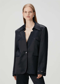 PCFG SİYAH SATEN BLAZER CEKET