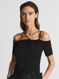 REİSS OFF SHOULDER SİYAH BLUZ