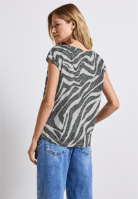 STREETONE ZEBRA DESEN BİSİKLET YAKA T-SHİRT