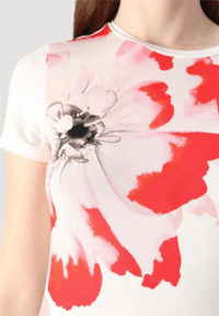 TED BAKER SİNDHAA KIRMIZI BÜYÜK ÇİÇEK BASKILI T-SHİRT