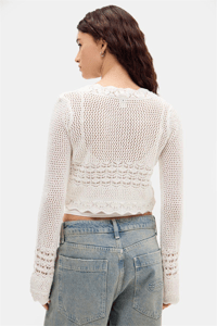 URBAN OUTFİTTERS ÖNDEN BAĞLAMALI BEYAZ MİNİ HIRKA 