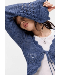 URBAN OUTFİTTERS ÖNDEN BAĞLAMALI MAVİ MİNİ HIRKA 