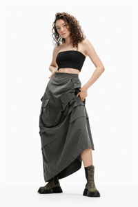 VİADELLEROSE CARGO MAXİ HAKİ ETEK 
