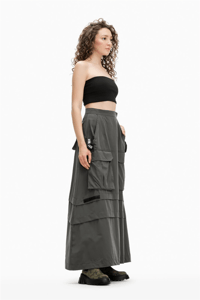 VİADELLEROSE CARGO MAXİ HAKİ ETEK 