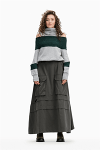 VİADELLEROSE CARGO MAXİ HAKİ ETEK 