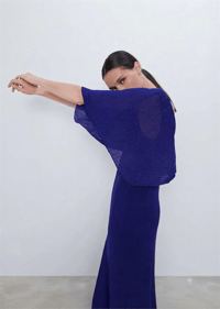 ZARA MOR MAXİ IŞILTILI ELBİSE