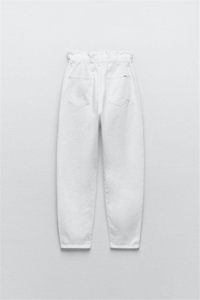 ZARA PAPERBAG BEYAZ JEANS 