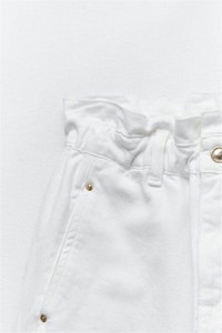 ZARA PAPERBAG BEYAZ JEANS 