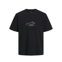 Jack&Jones JORMANCHESTER SCRIPT TEE SS CREW NECK Siyah Erkek T-Shirt 12273373