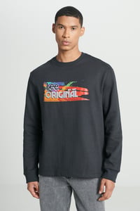 Lee Bisiklet Yaka Sweatshirt Siyah Erkek Sweatshirt L232519001