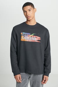 Lee Bisiklet Yaka Sweatshirt Siyah Erkek Sweatshirt L232519001
