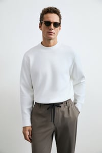 Lufian LOGAN Kırık Beyaz Erkek Sweatshirt 112030194