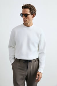 Lufian LOGAN Kırık Beyaz Erkek Sweatshirt 112030194