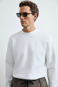 Lufian LOGAN Kırık Beyaz Erkek Sweatshirt 112030194