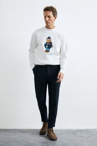 Lufian MILES Kırık Beyaz Erkek Sweatshirt 112030201