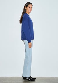 Mavi BİSİKLET YAKA LOGO SWEATSHIRT Koyu Saks Saks Kadın Sweatshirt M1S20131-70722