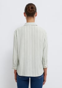 Mavi DÜĞME DETAYLI BLUZ Slate Grey Stripe Yeşil Kadın Bluz M122400-91387