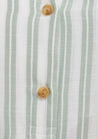 Mavi DÜĞME DETAYLI BLUZ Slate Grey Stripe Yeşil Kadın Bluz M122400-91387
