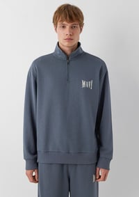 Mavi HALF ZIP LOGO SWEATSHIRT Koyu Deniz Mavi Lacivert Erkek Sweatshirt M0S10672-80776