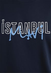 Mavi İSTANBUL BASKILI TİŞÖRT Gece Lacivert Lacivert Erkek T-Shirt M067114-34319