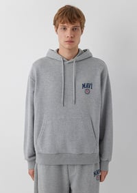 Mavi KAPÜŞONLU LOGO SWEATSHİRT Gri Melanj Gri Erkek Sweatshirt M0S10656-80018