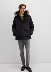 Mavi KAPÜŞONLU PARKA Siyah Siyah Erkek Parka M0110472-900