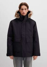 Mavi KAPÜŞONLU PARKA Siyah Siyah Erkek Parka M0110472-900
