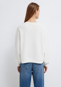 Mavi LOGO BASKILI SWEATSHIRT Hindistan Cevizi Kırık Beyaz Kadın Sweatshirt M1S10419-80194