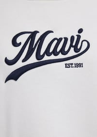Mavi LOGO BASKILI SWEATSHIRT Hindistan Cevizi Kırık Beyaz Kadın Sweatshirt M1S10419-80194