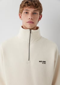 Mavi MAVİ JEANS HALF ZIP SWEATSHIRT Bej Bej Erkek Sweatshirt M0S10678-70072