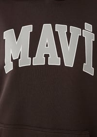 Mavi MAVI LOGO KAPÜSONLU SWEATSHIRT Black Coffe Kahverengi Kadın Sweatshirt M1600361-70240