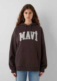 Mavi MAVI LOGO KAPÜSONLU SWEATSHIRT Black Coffe Kahverengi Kadın Sweatshirt M1600361-70240