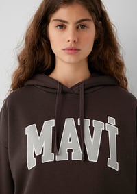 Mavi MAVI LOGO KAPÜSONLU SWEATSHIRT Black Coffe Kahverengi Kadın Sweatshirt M1600361-70240