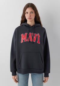Mavi MAVI LOGO KAPÜSONLU SWEATSHIRT Kuzgun Antrasit Kadın Sweatshirt M1600361-70499