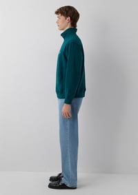 Mavi MAVİ YARIM FERMUARLI SWEATSHIRT Dark Sea Yeşil Erkek Sweatshirt M0S10613-90366