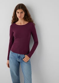 Mavi UZUN KOLLU MODELLİ PENYE Fig Bordo Kadın T-Shirt M1614123-87830