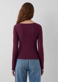 Mavi UZUN KOLLU MODELLİ PENYE Fig Bordo Kadın T-Shirt M1614123-87830