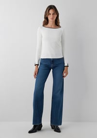 Mavi UZUN KOLLU MODELLİ PENYE Kırık Beyaz Kırık Beyaz Kadın T-Shirt M1614137-70057