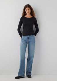 Mavi UZUN KOLLU MODELLİ PENYE Siyah Siyah Kadın T-Shirt M1614123-900