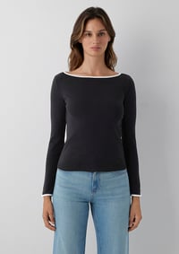 Mavi UZUN KOLLU MODELLİ PENYE Siyah Siyah Kadın T-Shirt M1614137-900
