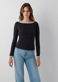 Mavi UZUN KOLLU MODELLİ PENYE Siyah Siyah Kadın T-Shirt M1614137-900