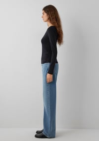 Mavi UZUN KOLLU MODELLİ PENYE Siyah Siyah Kadın T-Shirt M1614123-900