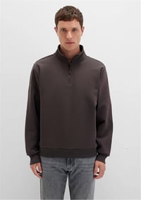 Mavi YARIM FERMUARLI SWEATSHIRT After Dark Kahverengi Erkek Sweatshirt M0S10278-70219