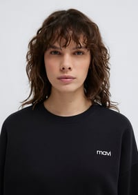Mavi YUVARLAK YAKA LOGO SWEATSHIRT Siyah Siyah Kadın Sweatshirt M1S10490-900