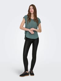 Only ONLANNE K MID WAIST COATED PNT NOOS Siyah Kadın Pantolon 15151791