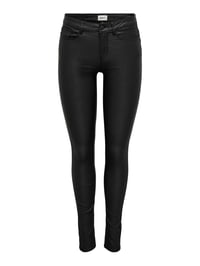 Only ONLANNE K MID WAIST COATED PNT NOOS Siyah Kadın Pantolon 15151791