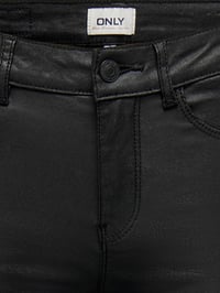 Only ONLANNE K MID WAIST COATED PNT NOOS Siyah Kadın Pantolon 15151791