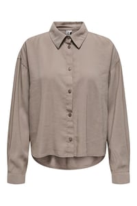Only ONLARIS LIFE LS PLEAT SHIRT WVN Bej Kadın T-Shirt 15337947
